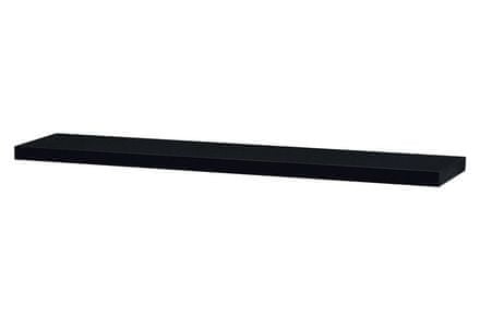 Autronic Nástenná polička Nástěnná polička 120 cm, barva černá - vysoký lesk. Baleno v ochranné fólii. (P-002 BK)